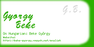 gyorgy beke business card