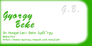 gyorgy beke business card